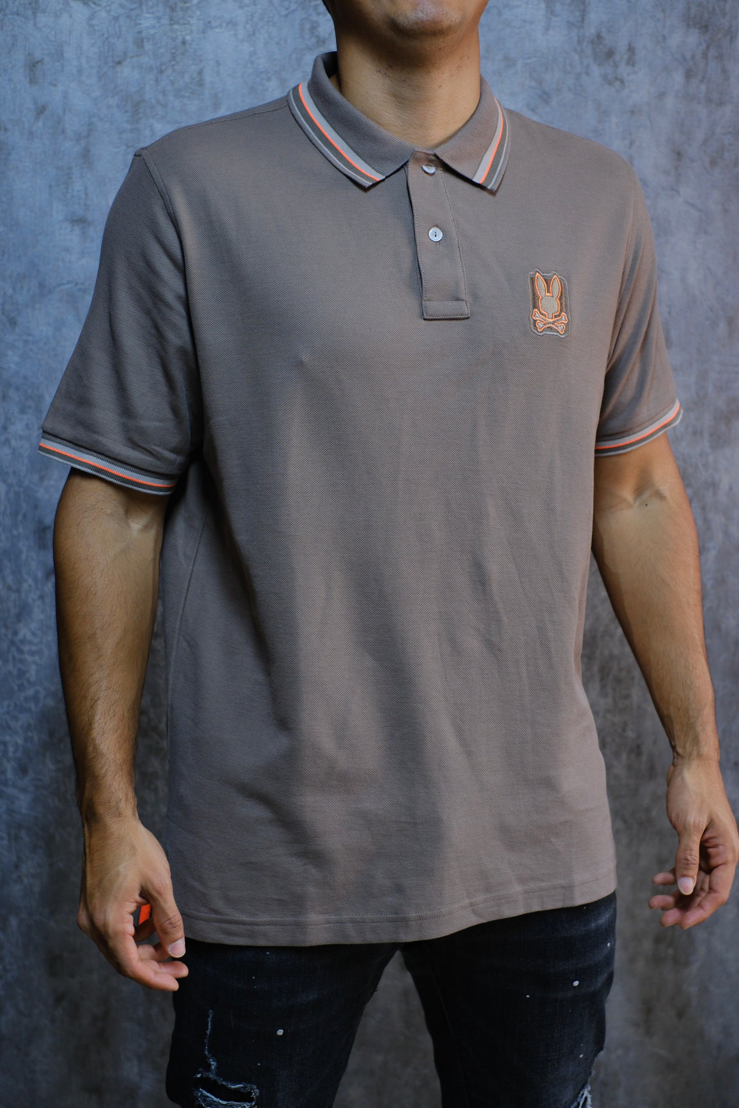 Polo PSY Beige Linea Naranja Regular Fit