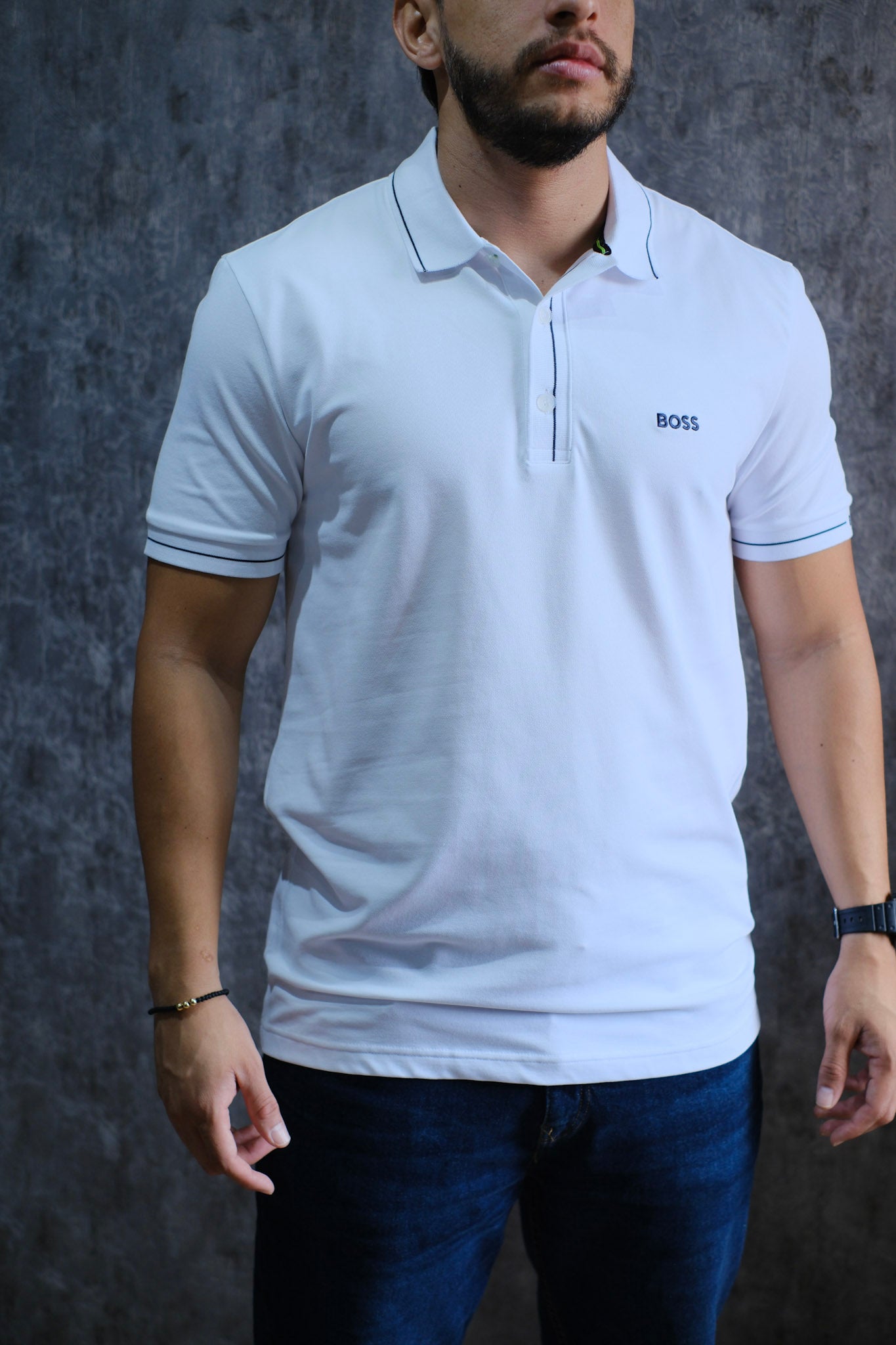 Polo HUG Blanca Slim Fit 2026